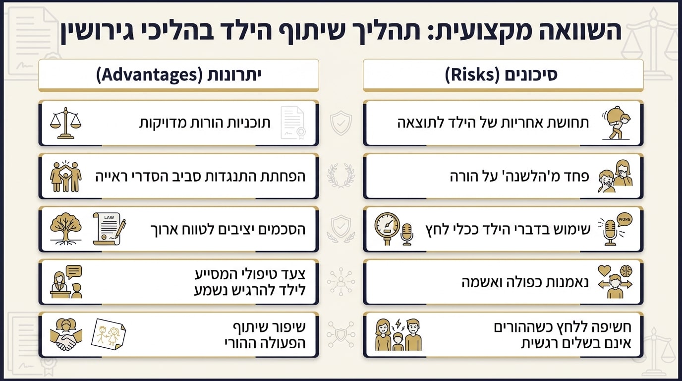 יתרונות וסיכונים בשיתוף ילדים בגישור