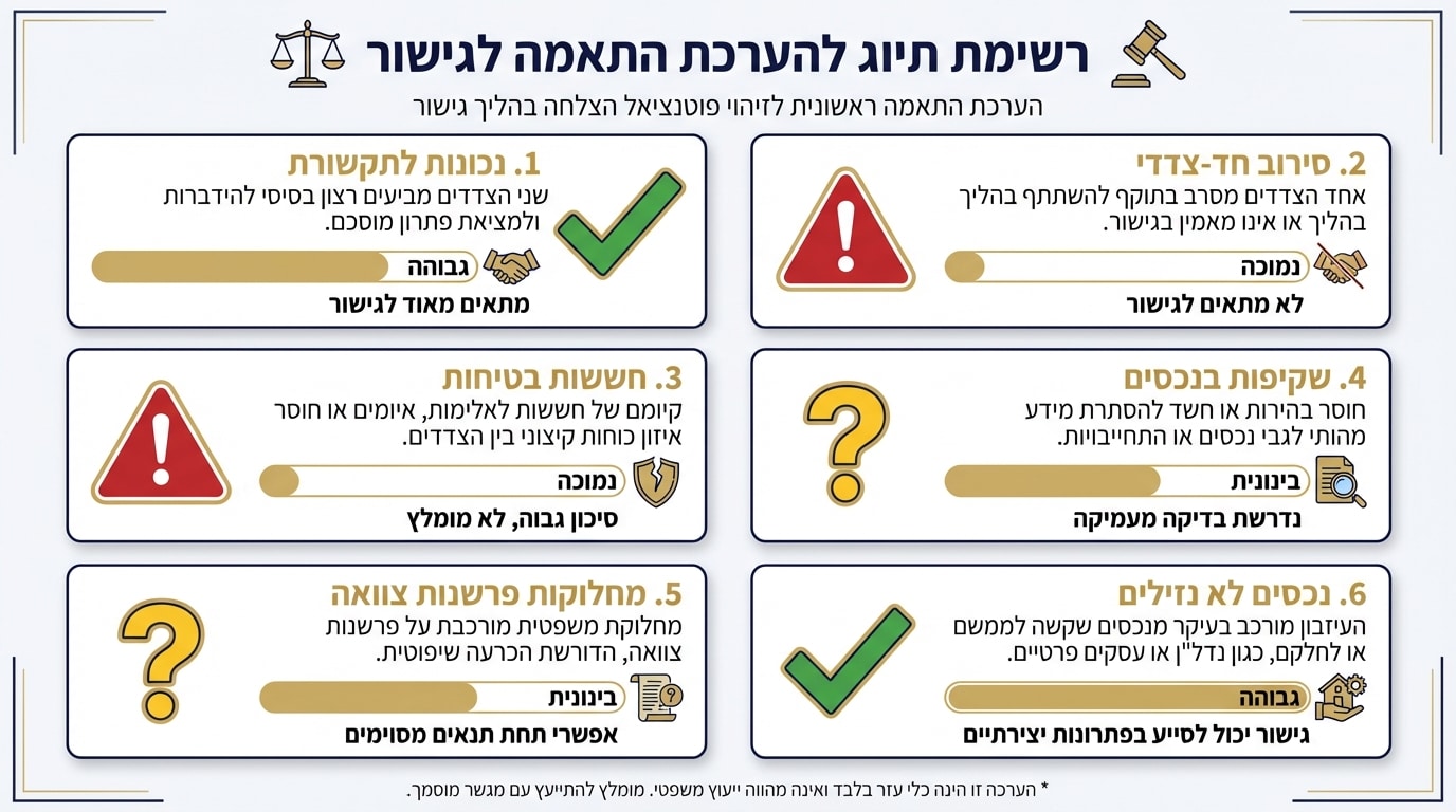 האם גישור מתאים למצב שלכם