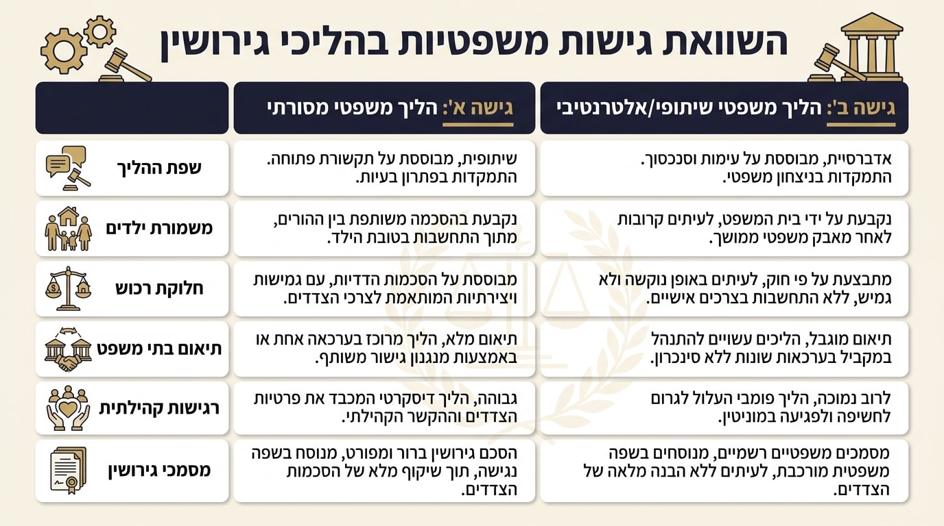 השוואה בין סוגי גישור משפחתי